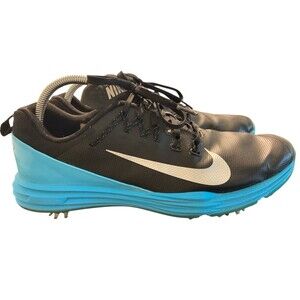 Nike Lunar Command Flywire Golf Shoes Mens 10 Black Blue Cleats Shoes